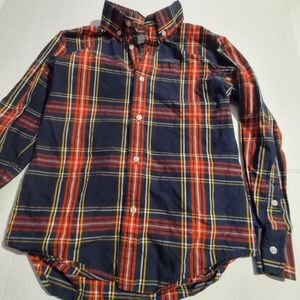 J. CREW CREWCUTS Kid’s Relaxed Fit Stewart Plaid  Holiday Shirt sz 8